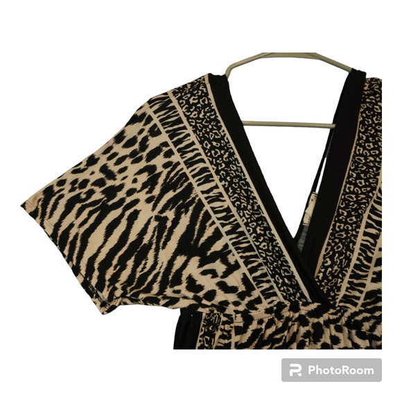 One Clothing Zebra/ Cheetah Deep V Dress/Beach outwear/Casual - Picture 2 of 8